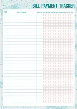 Bill payment tracker Stock Illustration