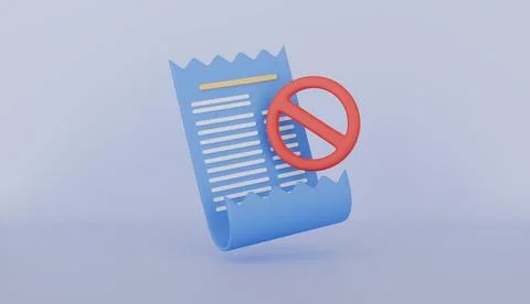 Bill for payment transaction stop icon, fail warning alert, business invoice 스톡 일러스트