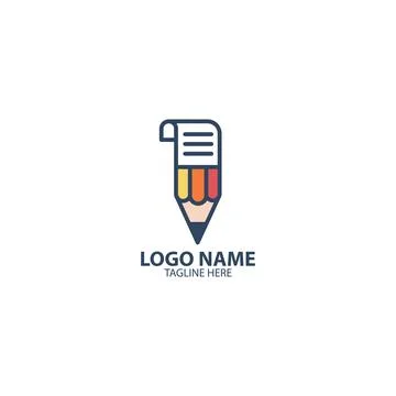 Bill pencil logo design vector Stock Illustration