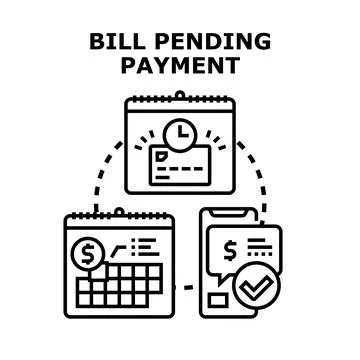 Bill pending payment management and online scheduling concept Stock Illustration