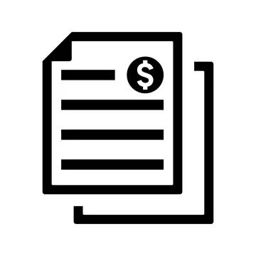 Bill, receipt icon. Stock Illustration