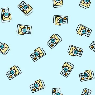 Bill reminders budget planning vector seamless pattern イラスト素材
