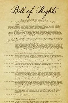 Bill Of Rights Re-created Document Stock Illustration