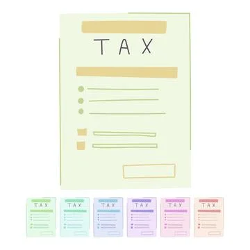 Bill tax form vector cartoon graphic Stock Illustration