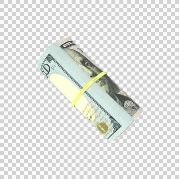 Bill US 100 Dollar Rolled 02 Stock Illustration