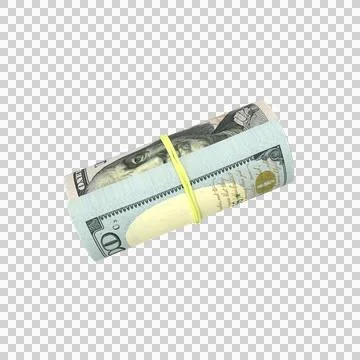 Bill US 100 Dollar Rolled 05 Stock Illustration