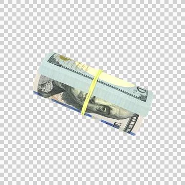 Bill US 100 Dollar Rolled 08 Stock Illustration