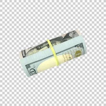 Bill US 100 Dollar Rolled 11 Stock Illustration