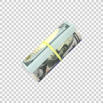 Bill US 100 Dollar Rolled 10 Stock Illustration