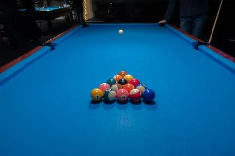 Billard balls before kickoff Stock Photos