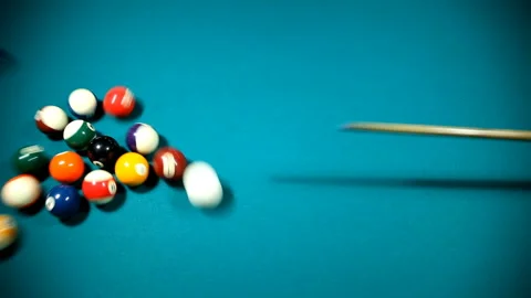 Billards Opening Shot Snooker Pool Stock-Footage 154917480