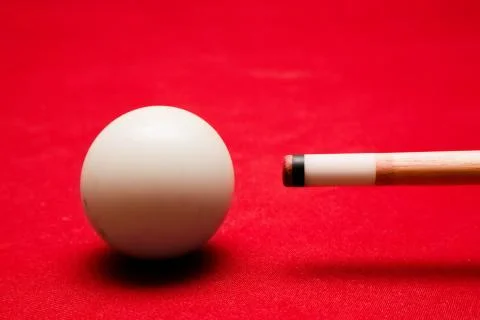 Billards pool game. aiming at cue ball Stock-Fotos