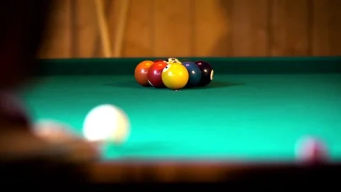 Billards Slow Motion Break Stock Footage 78145544