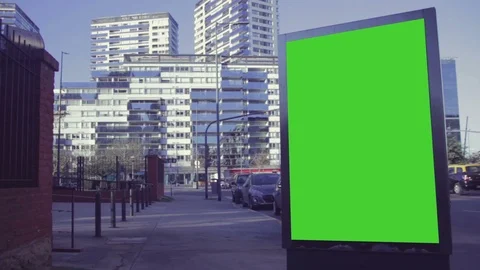 Billboard Ad mockup with Green Screen in... | Stock Video | Pond5