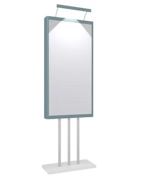 Billboard advertisement blank design 3d vertical on white background Stock Illustration