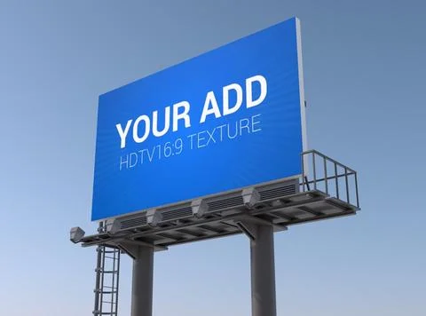 Billboard Advertisement - Double Pillar 3D Model
