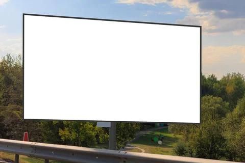 Billboard along the highway. Background for design and advertising. Stock-Fotos