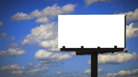 Billboard with background Cloud Timelapse with Alpha mask Stock Footage 24673613