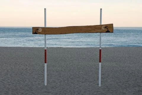 Billboard in a beach Stock Photos