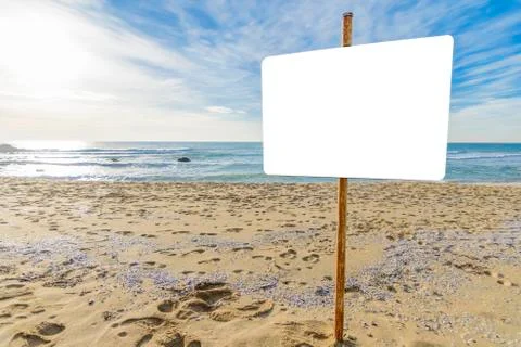Billboard on the beach Stock Photos