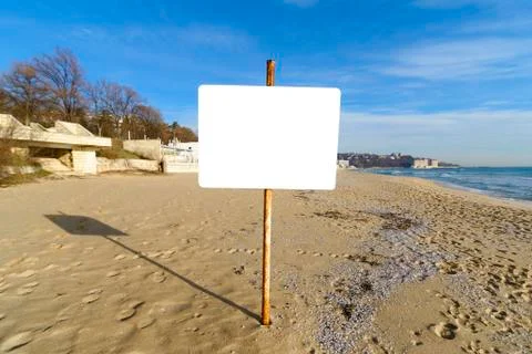 Billboard on the beach Stock Photos