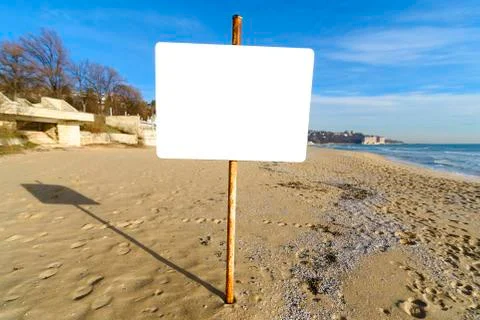Billboard on the beach Stock Photos