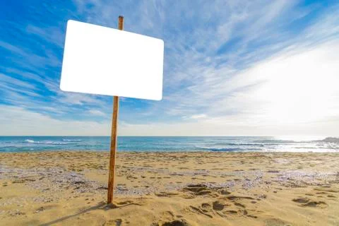 Billboard on the beach Stock Photos