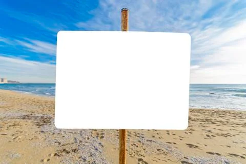 Billboard on the beach 스톡 사진