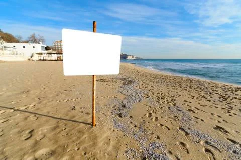 Billboard on the beach Stock Photos