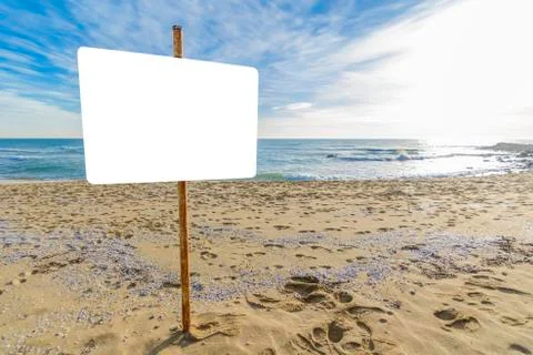 Billboard on the beach Foto stock