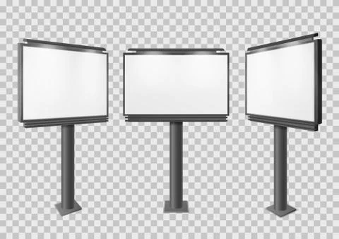 Billboard. Blank big advertisement construction mockup, different perspectives Stock Illustration