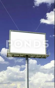Billboard blank with blue sky. for advertisement, spring sunny day.. PSD Template