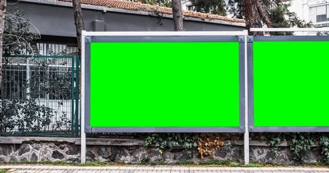 Billboard blank mockup and template empty frame for logo or text Stock Footage 129195839