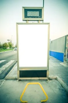 Billboard at bus station Stock Photos