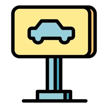 Billboard car icon vector flat Stock Illustration