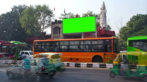 Billboard chromakey. India. timelapse Stock Footage 44696041