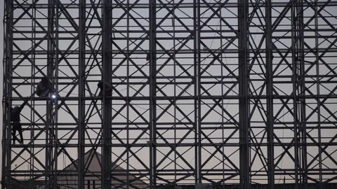 Billboard construction (4K) Video stock 262113926