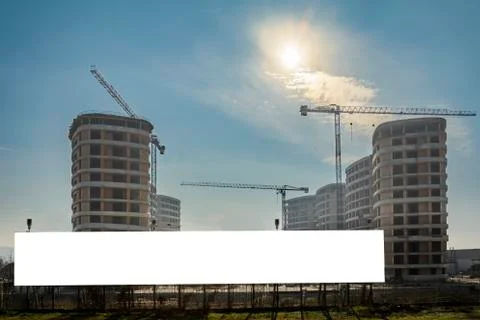 Billboard in a construction site Stock Photos
