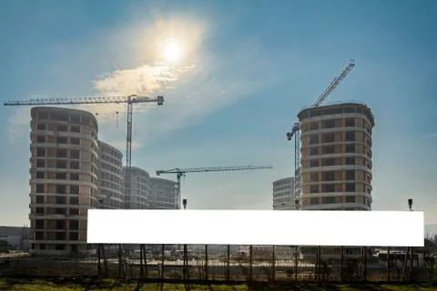 Billboard in a construction site Stock Photos