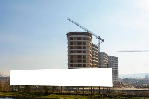 Billboard in a construction site Stock Photos