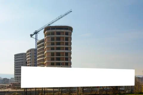 Billboard in a construction site Stock Photos