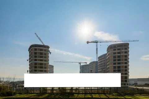 Billboard in a construction site Stock Photos