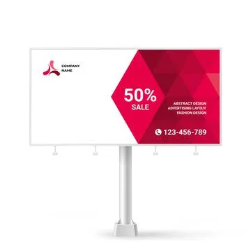 Billboard design, creative geometric background for outdoor advertising, exhi Stock Illustration
