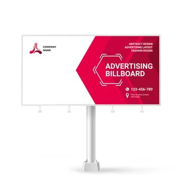 Billboard design, creative red background for outdoor advertising, exhibition 스톡 일러스트