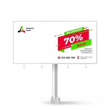 Billboard design, creative red background for outdoor advertising, exhibition Stock Illustration