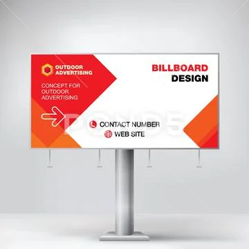 Billboard design, a modern Billboard for placing advertising information Stock Illustration