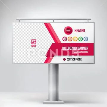Billboard design, a modern Billboard for placing advertising information Stock Illustration