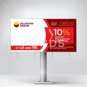 Billboard design, a modern Billboard for placing advertising information Stock Illustration