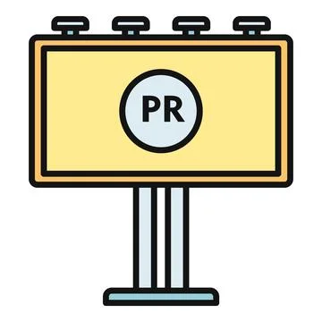 Billboard displaying pr concept for public relations Stock Illustration