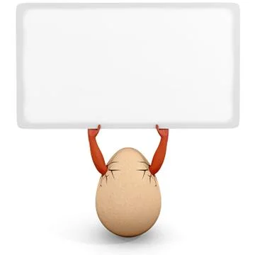 Billboard egg hands Stock Illustration